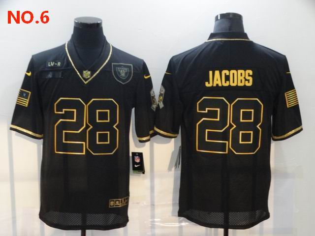 Men's Las Vegas Raiders 28 Josh Jacobs Jersey NO.6;